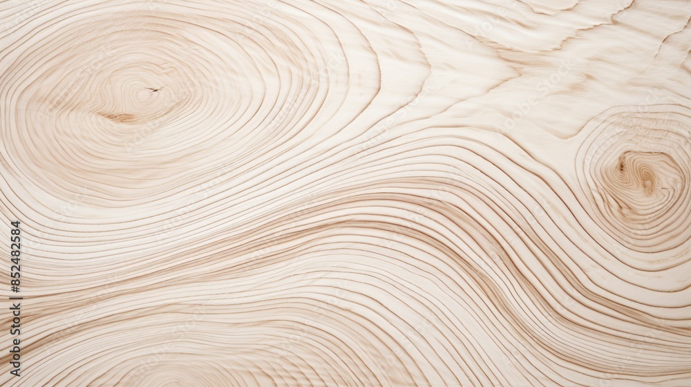 Photograph of a close-up view of a crosscut light wood grain, showcasing the delicate swirls and subtle color variations, abstract background Photograph of a close-up view of a crosscut light wood grain, showcasing the delicate swirls and subtle color variations, abstract background