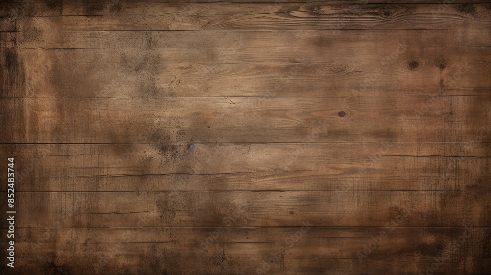 Fototapeta premium photograph of a rustic brown wooden door, its weathered surface etched with the passage of time, blending seamlessly into an abstract background of muted colors and soft textures