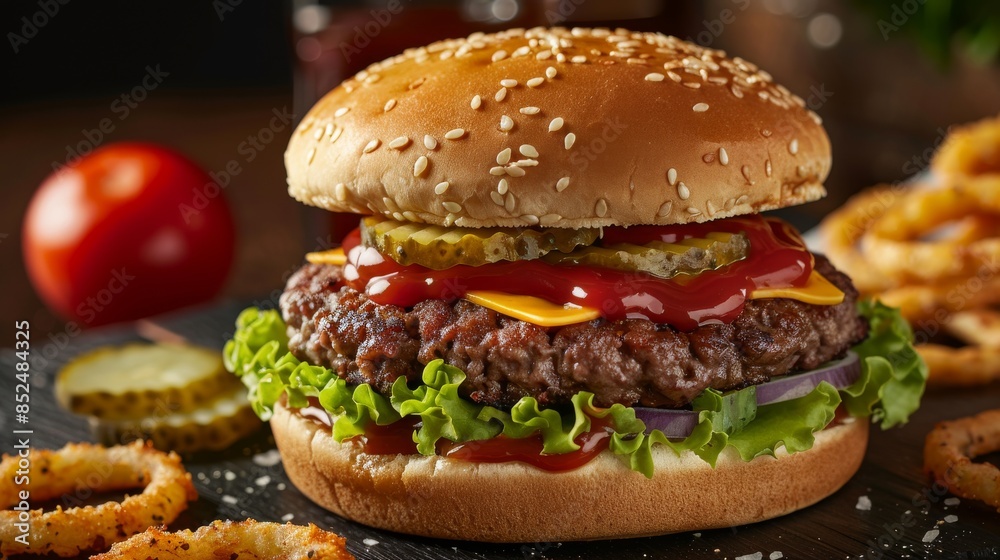 Toasted Sesame Bun Cheeseburger Toasted Sesame Bun Cheeseburger