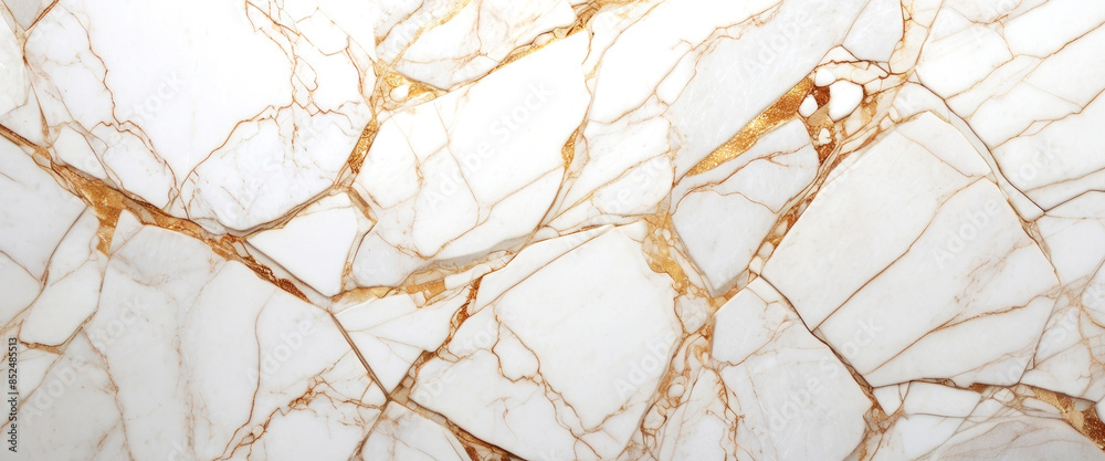 Background and texture of white marble with golden cracks. Panorama. Banner. Background and texture of white marble with golden cracks. Panorama. Banner.