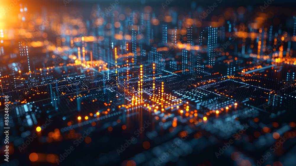 Display colored financial graphs and figures on a pixel map background Display colored financial graphs and figures on a pixel map background