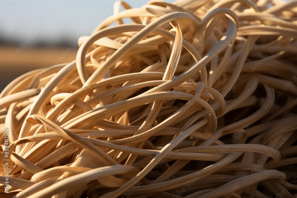a pile of spaghetti noodles in a field a pile of spaghetti noodles in a field