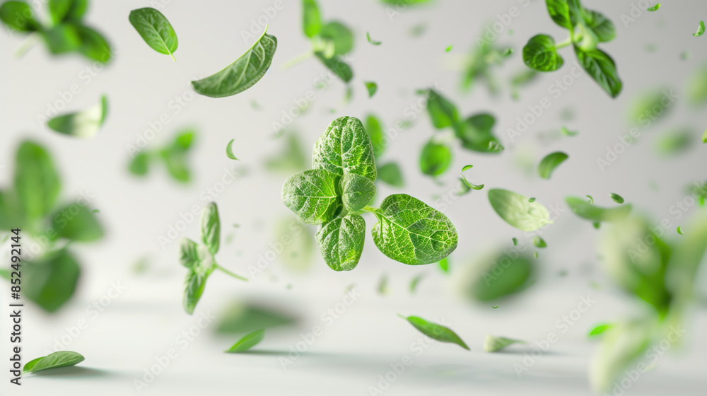 Detailed Oregano Herb on Pure White Background Detailed Oregano Herb on Pure White Background
