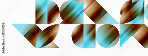 Serene gradient template. Circles and triangles mingle in minimalist perfection. Gentle fusion of forms and hues creates balanced yet captivating backdrop, embodying modern sophistication
