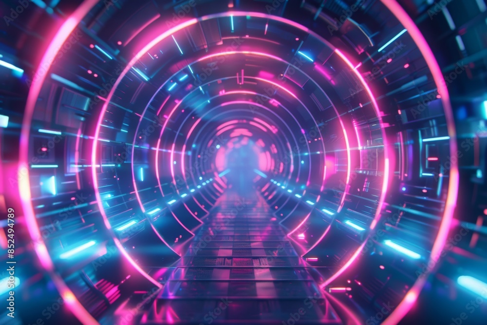 A vibrant and dynamic abstract digital background featuring futuristic neon lights in a mesmerizing array of colors, creating an immersive and high-tech atmosphere A vibrant and dynamic abstract digital background featuring futuristic neon lights in a mesmerizing array of colors, creating an immersive and high-tech atmosphere