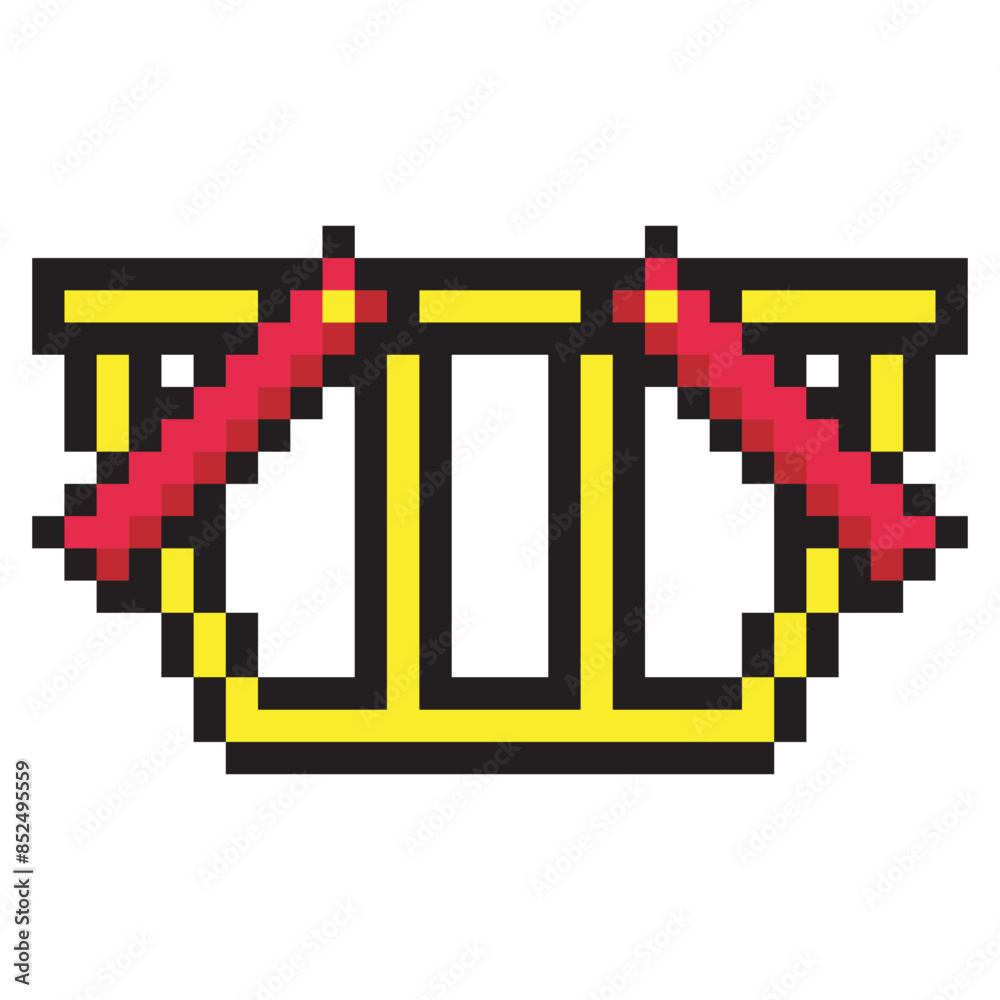 Fototapeta premium Shopping basket in pixel art style