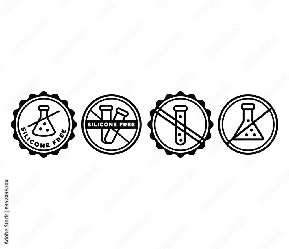 silicone free icons symbol vector design black white color template sets