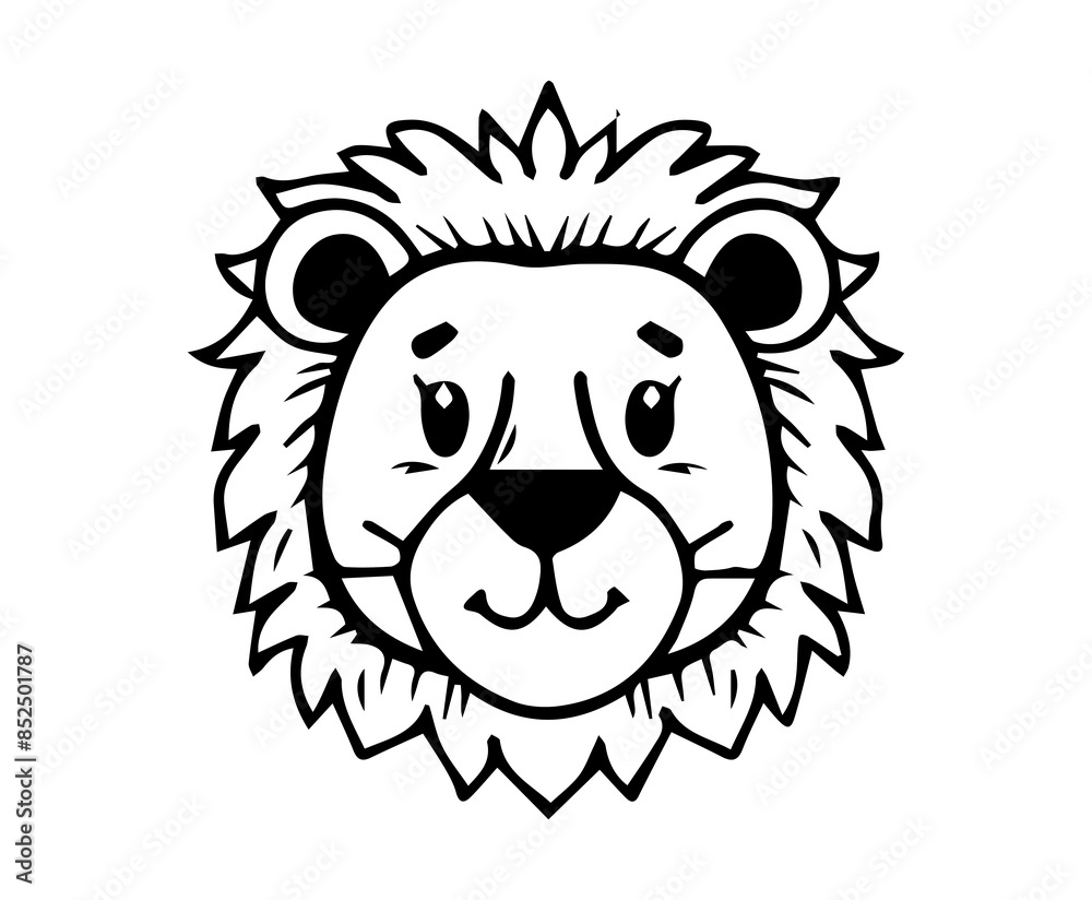 lion head isolated, lion head vector