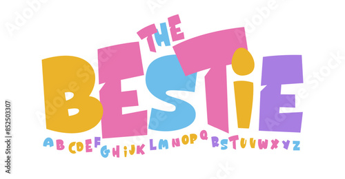 Silly jumpy alphabet, joyful dancing letters, playful cheerful font for friendship kids logo, vibrant animated typography, color childrens typographic design, fun festive headline. Vector typeset