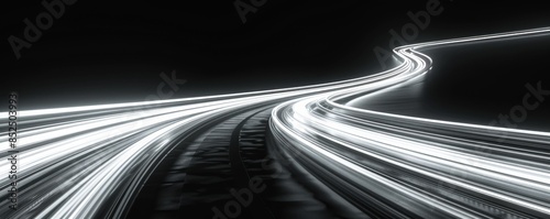 3d render, abstract white speed light trails.,
