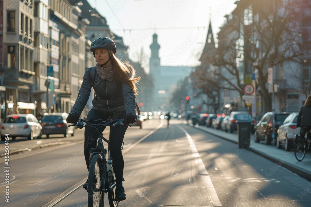 Stylish Bicycle and Car Adding Urban Flair. Modern urban transportation concept Stylish Bicycle and Car Adding Urban Flair. Modern urban transportation concept