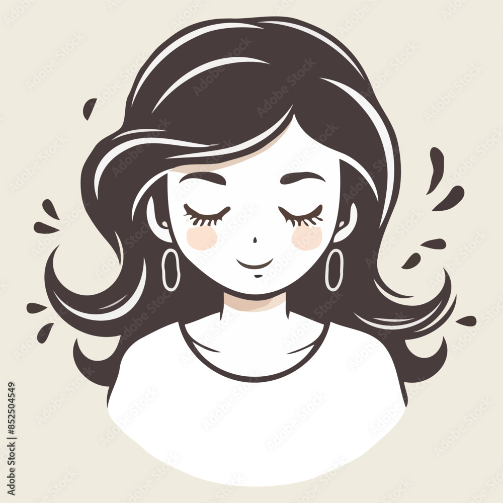 simple cartoon minimalist logo of a shy woman vector illustration design simple cartoon minimalist logo of a shy woman vector illustration design