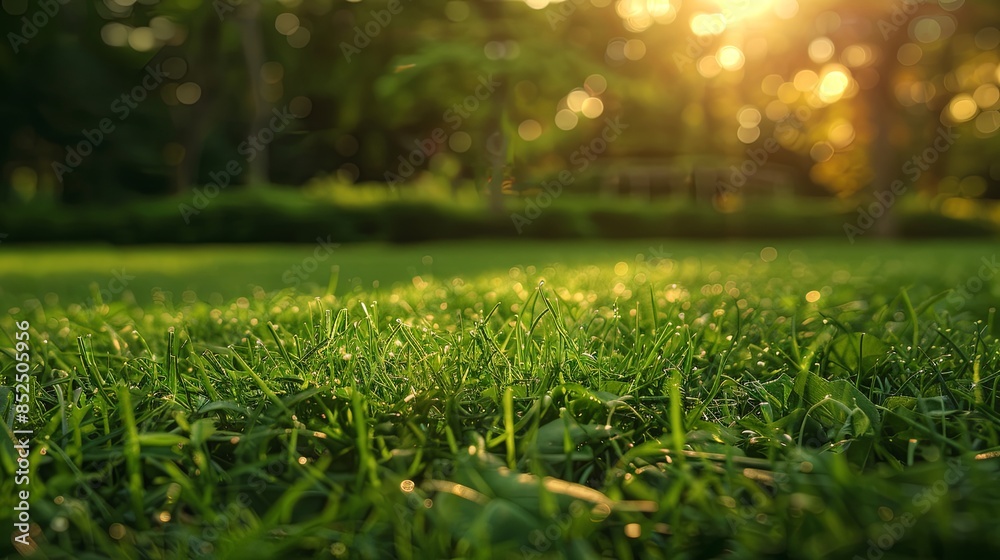 Lush Green Garden Grass in Close-Up Lush Green Garden Grass in Close-Up