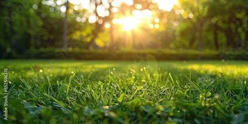 Lush Green Garden Grass in Close-Up