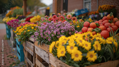Wallpaper Mural Capture a scene of a farmer's market with stalls full of fresh spring produce, engaging with the signs of spring for the first time Torontodigital.ca