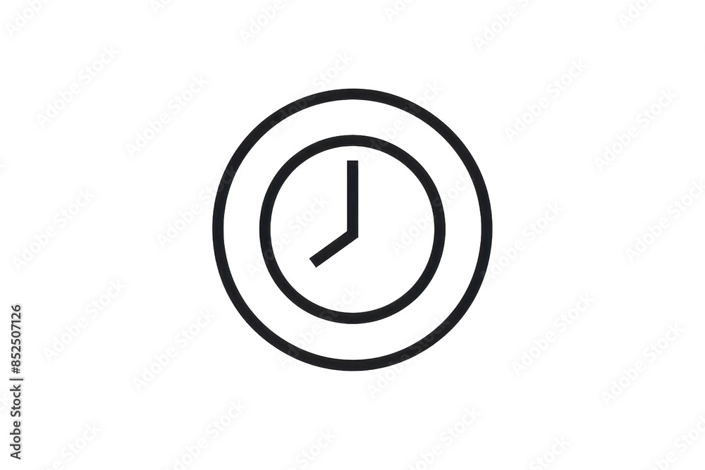 Minimalistic icon of a clock indicating time management, punctuality, and schedule concepts. Ideal for business and productivity illustrations. Minimalistic icon of a clock indicating time management, punctuality, and schedule concepts. Ideal for business and productivity illustrations.