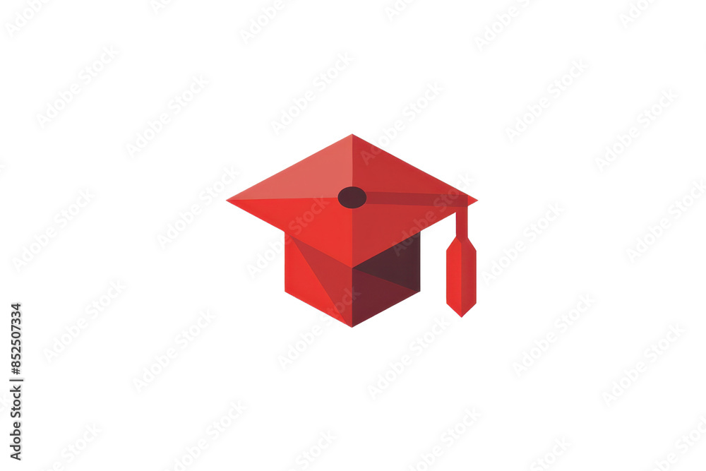 Red graduation cap icon representing education, achievement, academic success, and commencement ceremonies. Ideal for academic and educational use. Red graduation cap icon representing education, achievement, academic success, and commencement ceremonies. Ideal for academic and educational use.