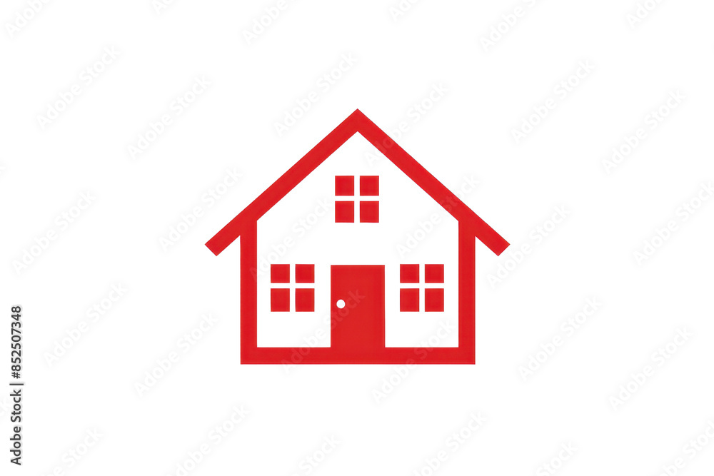 Red house icon vector illustration. Perfect representation for real estate, home services, and residential design projects. Red house icon vector illustration. Perfect representation for real estate, home services, and residential design projects.