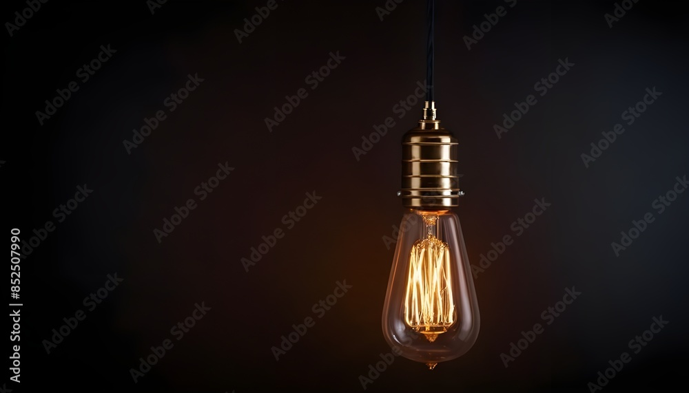 A Single Edison Bulb Hanging Against a Dark Background A Single Edison Bulb Hanging Against a Dark Background