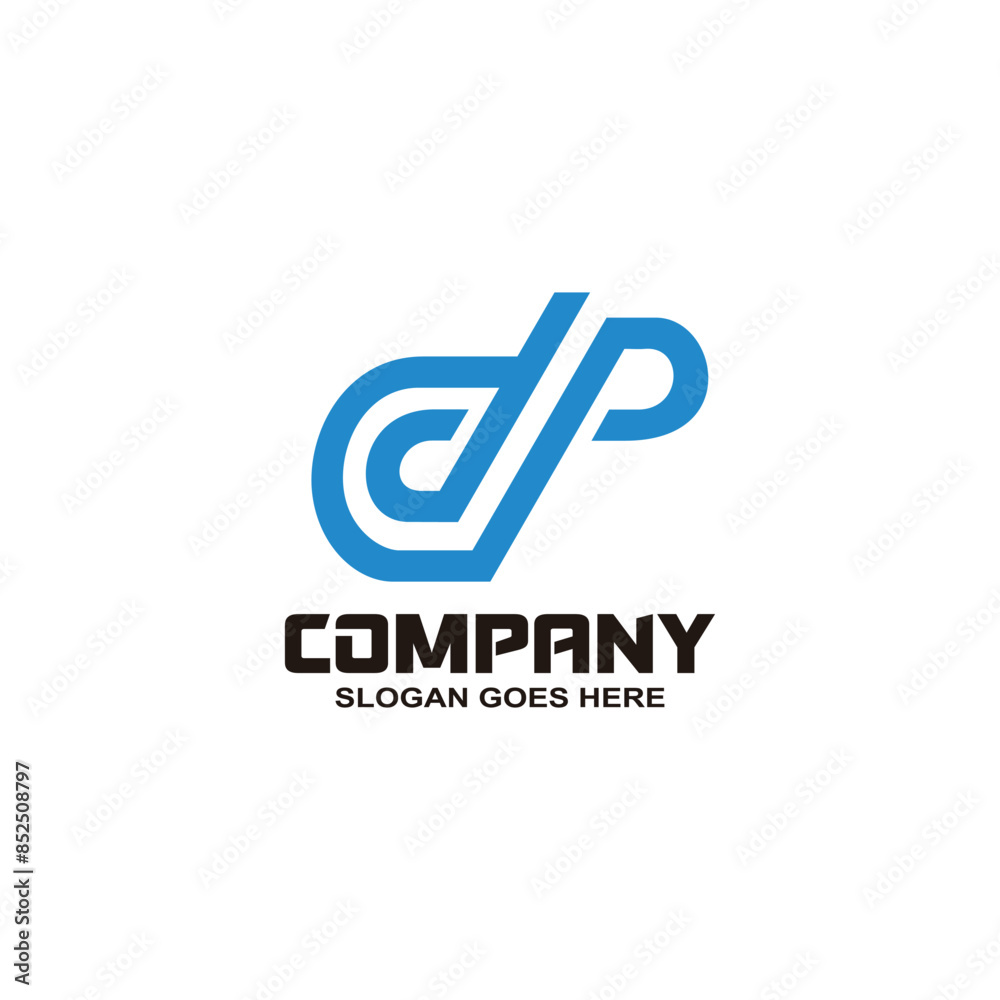 line letter p and d logo vector line letter p and d logo vector