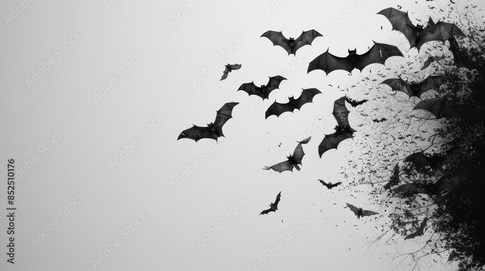 Fototapeta premium Halloween background with bats 