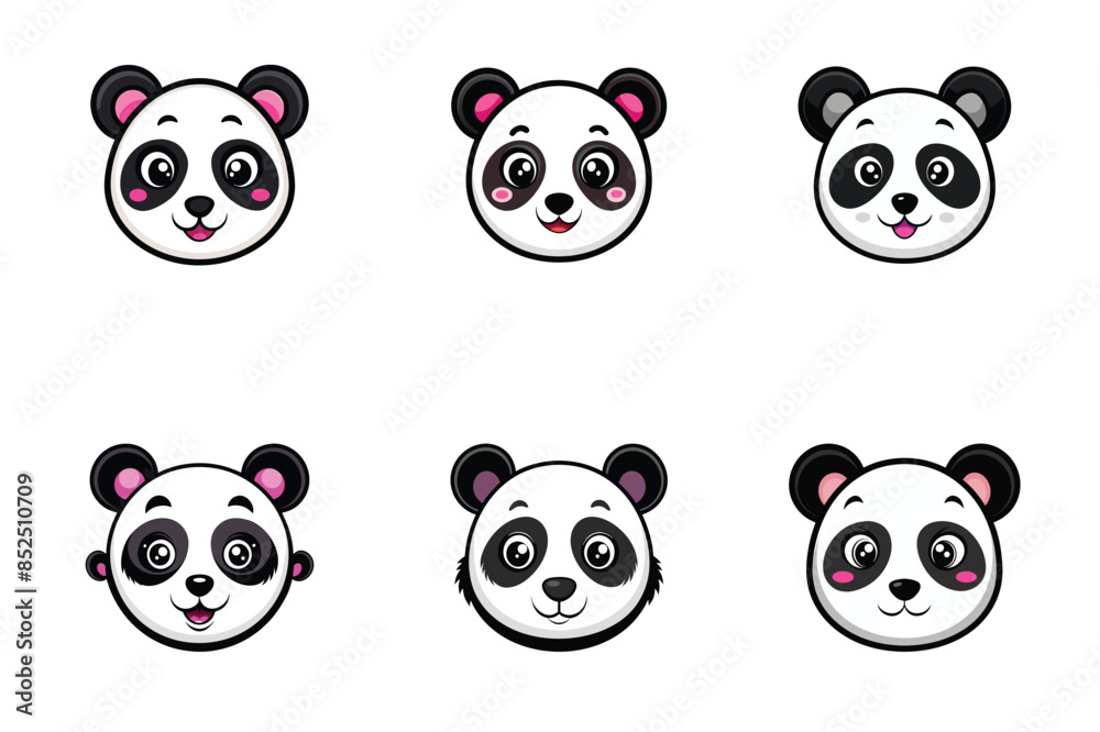 Panda face silhouette vector art Panda face silhouette vector art