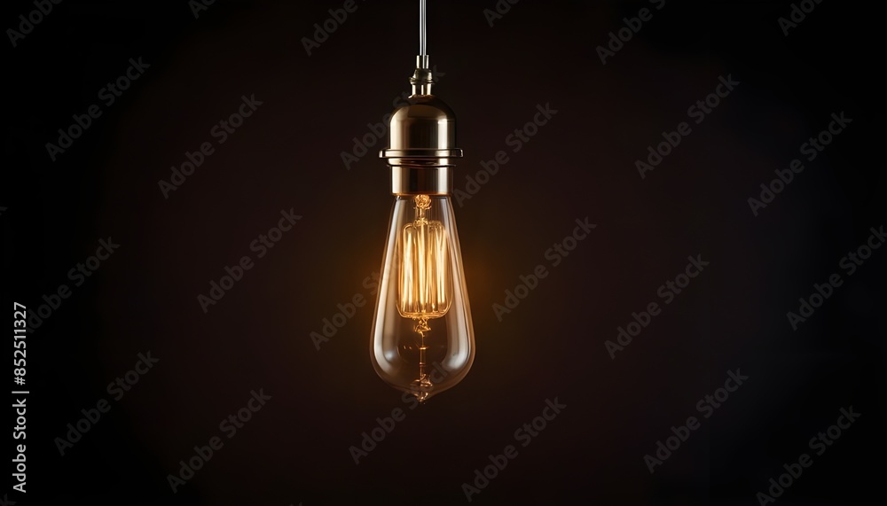 A Single Edison Bulb Hanging Against a Dark Background A Single Edison Bulb Hanging Against a Dark Background