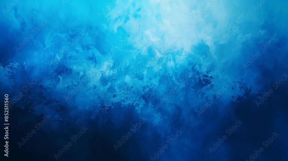 Fototapeta premium Abstract blue gradient vignette backdrop with blurred corners.