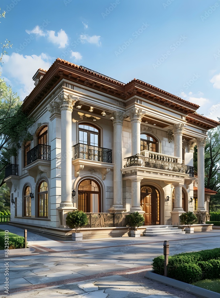 Fototapeta premium Large luxury house with classic architecture