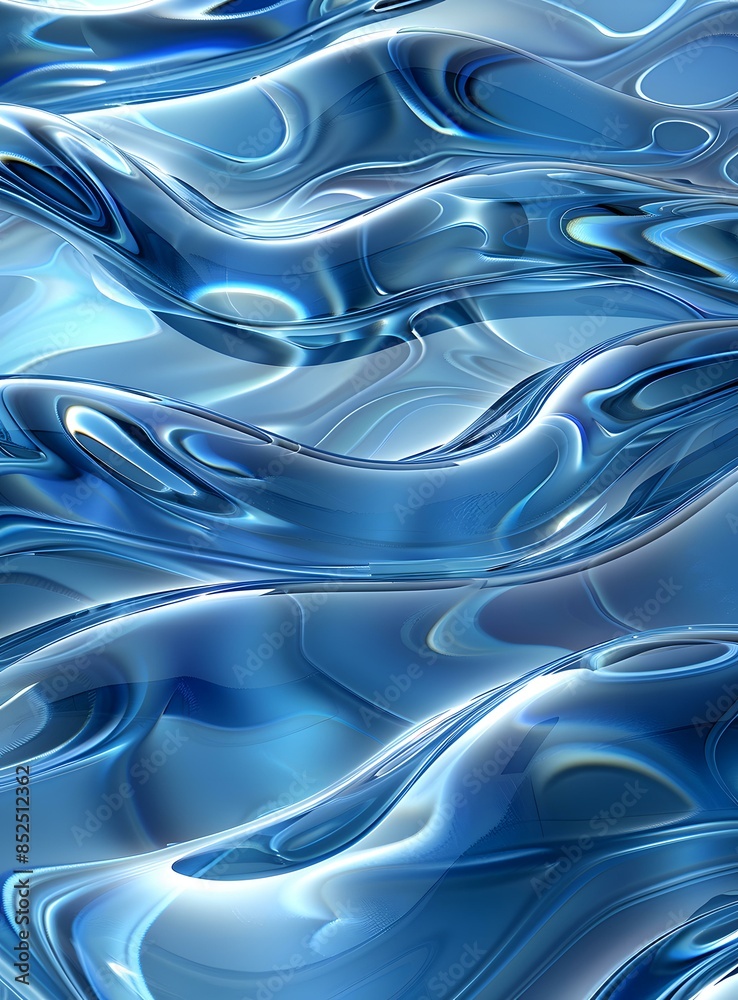 Fototapeta premium Abstract Liquid Blue Waves Background