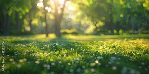 Lush Green Garden Grass in Close-Up