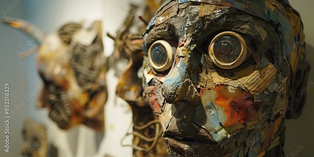 Fototapeta premium Close-up image of a sculpture depicting a person's face, suitable for use in art or educational contexts