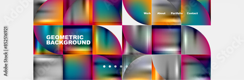 Circle triangle geometric web site page template. Vector Illustration For Wallpaper, Banner, Background, Card, Book Illustration, landing page