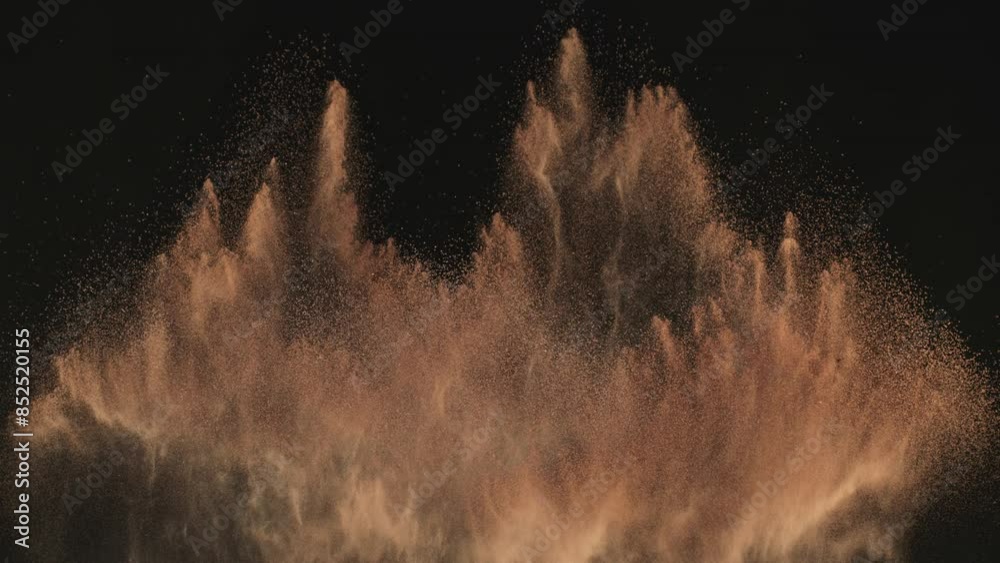 Super Slow Motion Shot of Makeup Powder Explosion Isolated on Black Background at 1000fps.