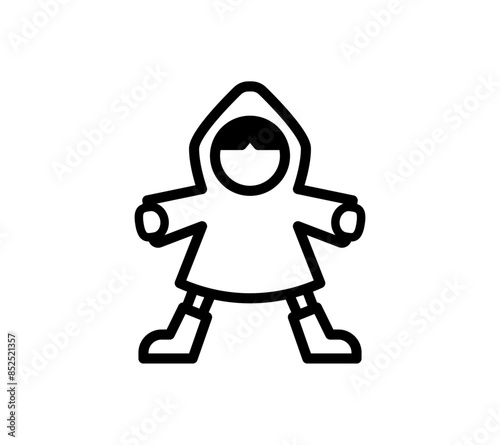 カッパを着た子供のイラスト
