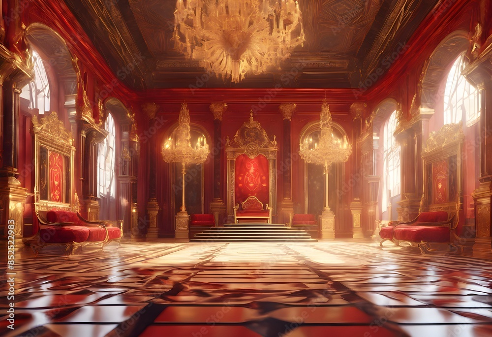 Obraz premium A view of the inside of a fantasy Royal Palace