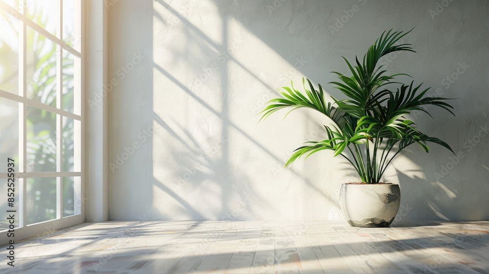 Home interior with a tropical plant Symbol of staying indoors and social distancing during the pandemic Home interior with a tropical plant Symbol of staying indoors and social distancing during the pandemic