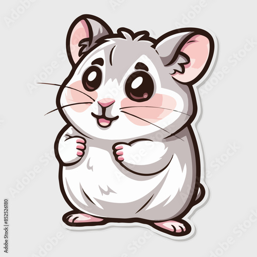 drawing hamster sticker vector illustration design