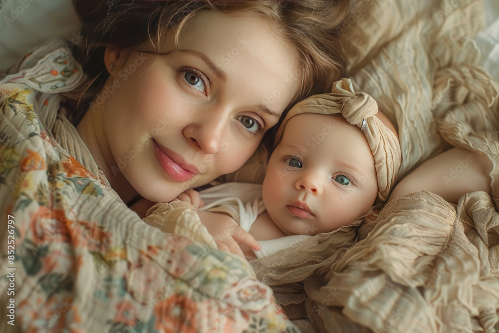 A joyful moment captured between a smiling mother and her child, portrait of a joyful mother holding her child. A joyful moment captured between a smiling mother and her child, portrait of a joyful mother holding her child.