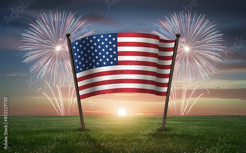 Independence Day Flag Banner Celebrations Design