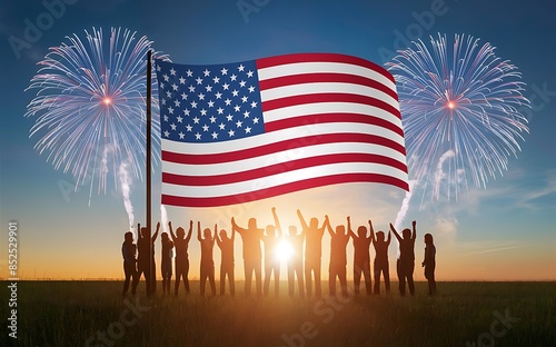 Independence Day Flag Banner Celebrations Design