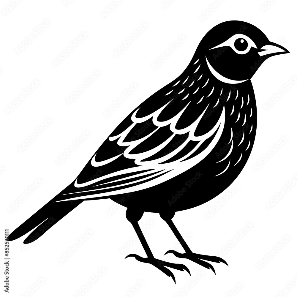 Fototapeta premium Lark Bird Silhouette Vector Art Illustration - Cute and Stylish Graphic Design.