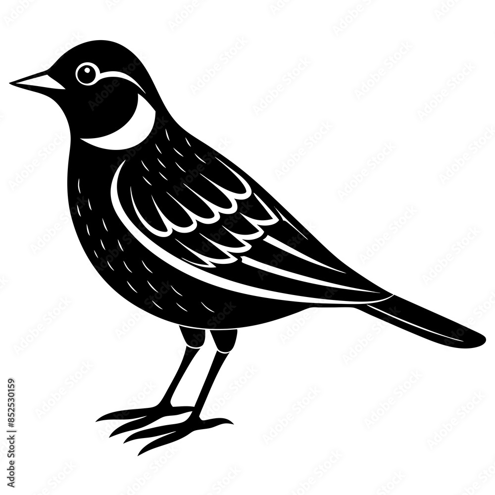 Fototapeta premium Lark Bird Silhouette Vector Art Illustration - Cute and Stylish Graphic Design.