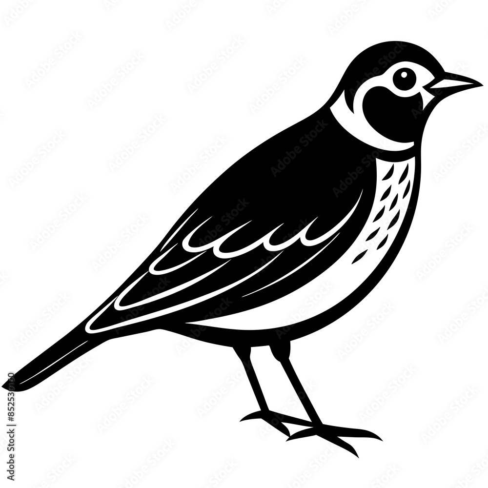 Obraz premium Lark Bird Silhouette Vector Art Illustration - Cute and Stylish Graphic Design.
