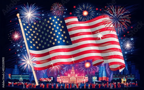 Independence Day Flag Banner Celebrations Design