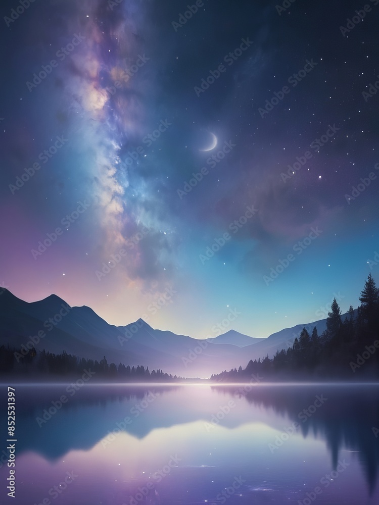 Beautiful digital art landscape, Generative Ai Beautiful digital art landscape, Generative Ai