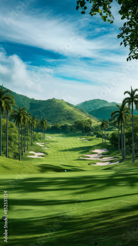Wallpaper Mural Scenic Golf Course Backgrounds with Rolling Greens and Blue Skies, Perfect for Golf Enthusiasts Torontodigital.ca