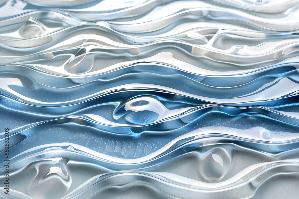 Fototapeta premium Blue and white abstract waves