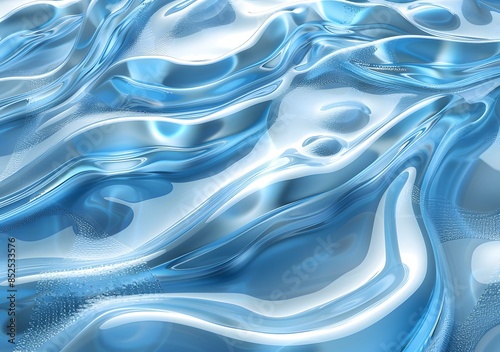 Abstract Liquid Blue Waves Background