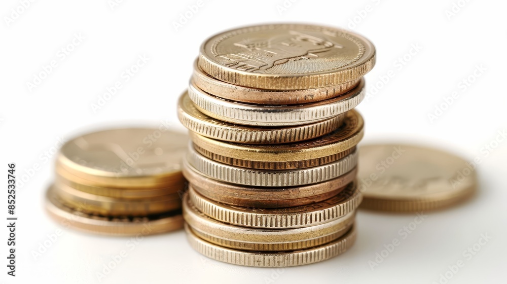 A stack of coins progressively getting smaller, symbolizing the diminishing value of money due to inflation A stack of coins progressively getting smaller, symbolizing the diminishing value of money due to inflation